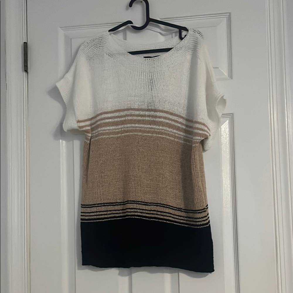 Cable & Gauge White Knit Top NWT